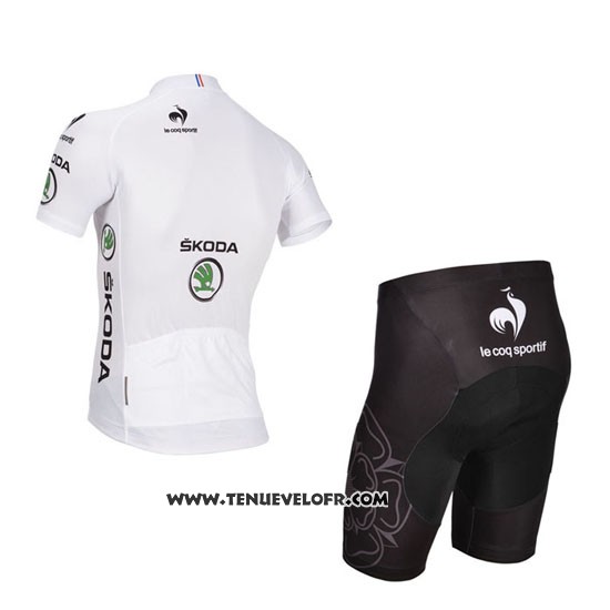 2014 Maillot Ciclismo Tour DE France Blanc Manches Courtes et Cuissard